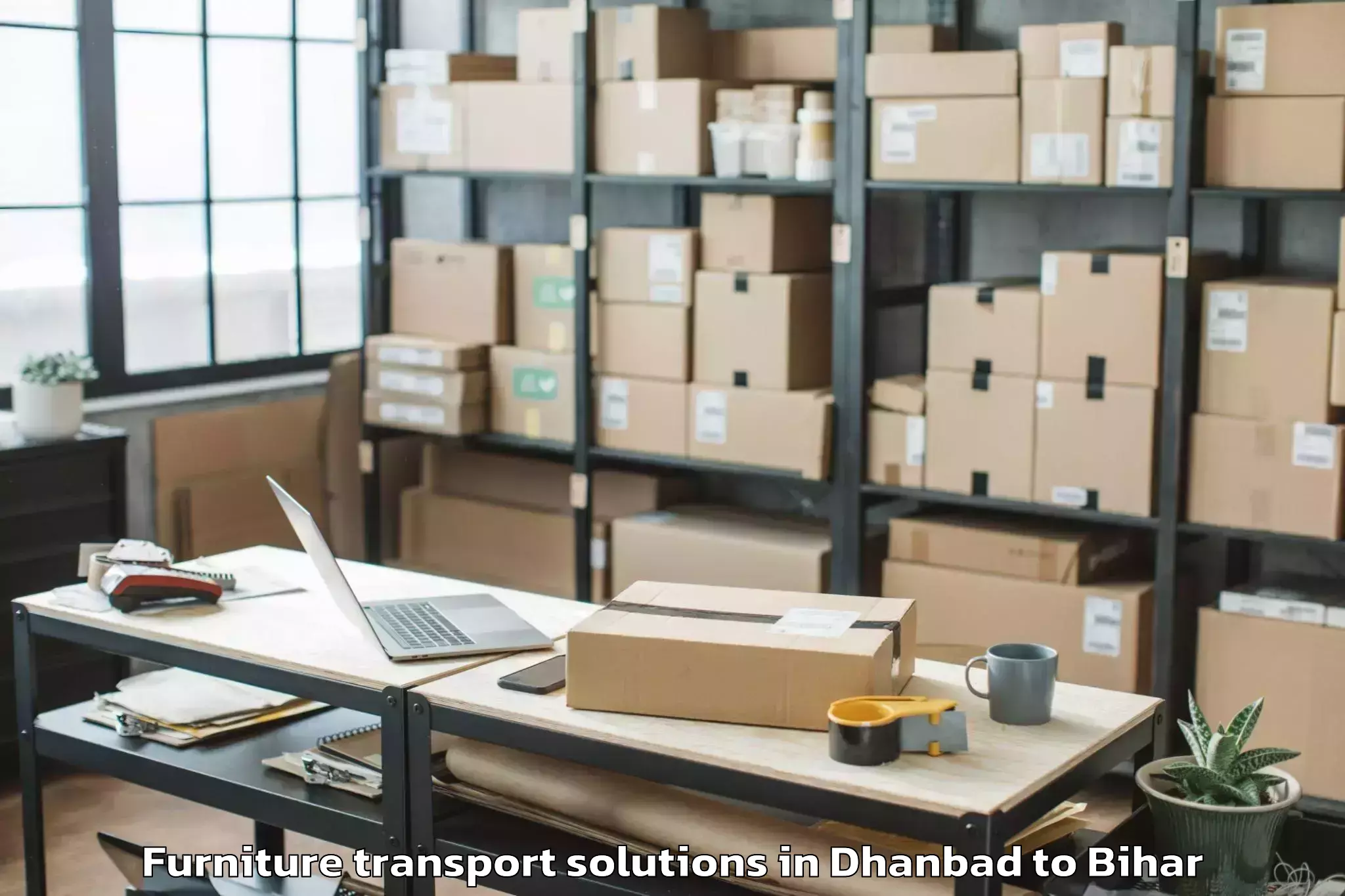 Expert Dhanbad to Mehsi Furniture Transport Solutions